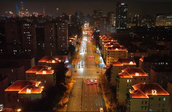 上海四平路景观照明提升项目完成来看现场图(图1)